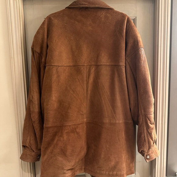 Men's Brown Suede Leather Jacket - Picture 8 of 15